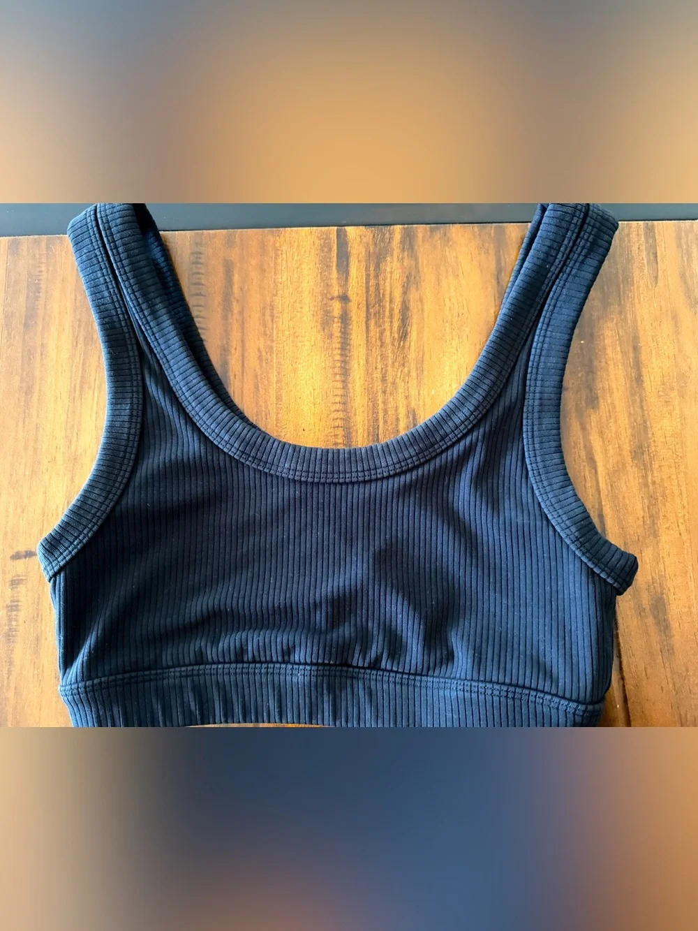 ALO Yoga Ribbed Scoop Bikini Top — Black